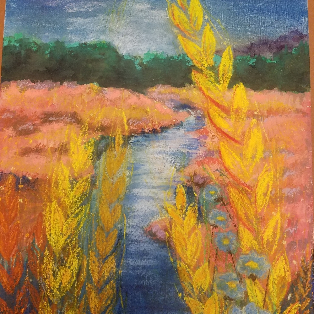 Painting. Pastels on hard canvas.